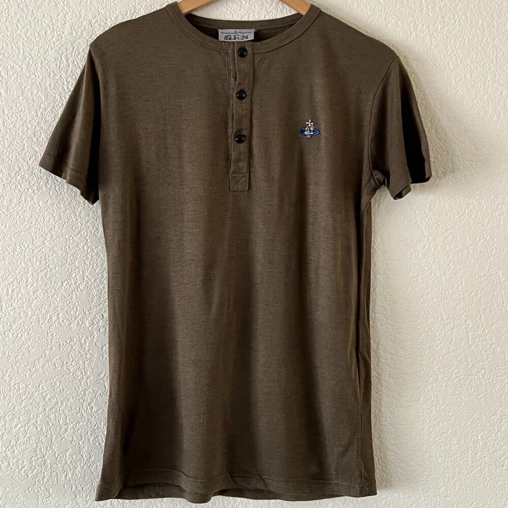 Vivienne Westwood Man Olive 3 Button Wool Henley